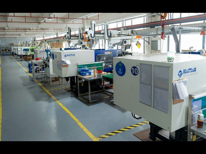 Injection moulding machines on the production floor