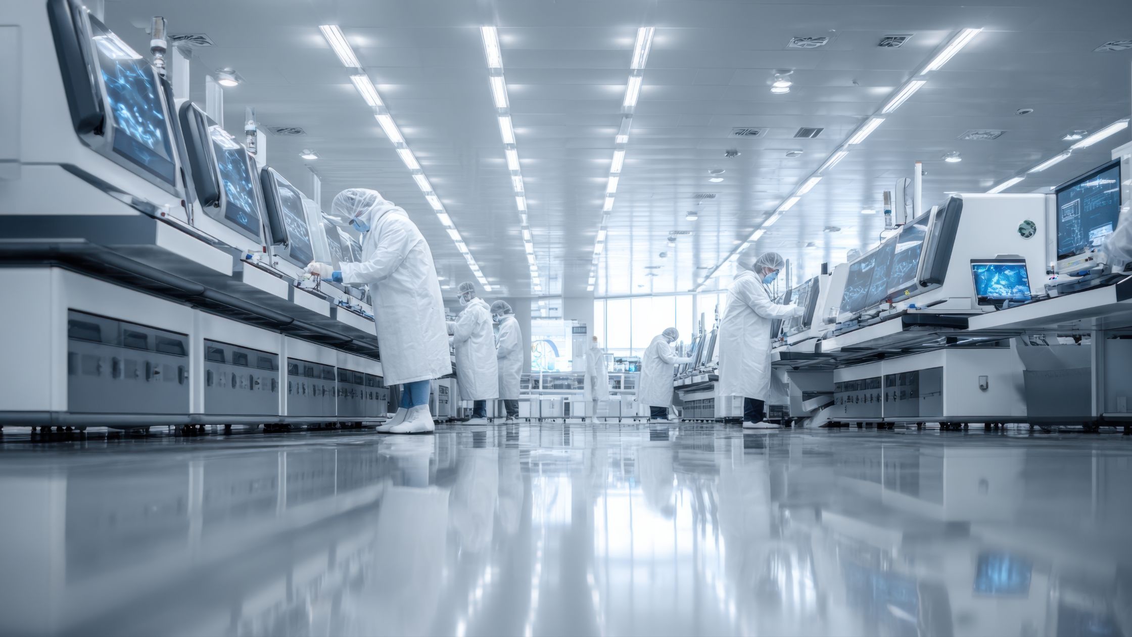 Pharmaceutical cleanroom with medical device assembly line